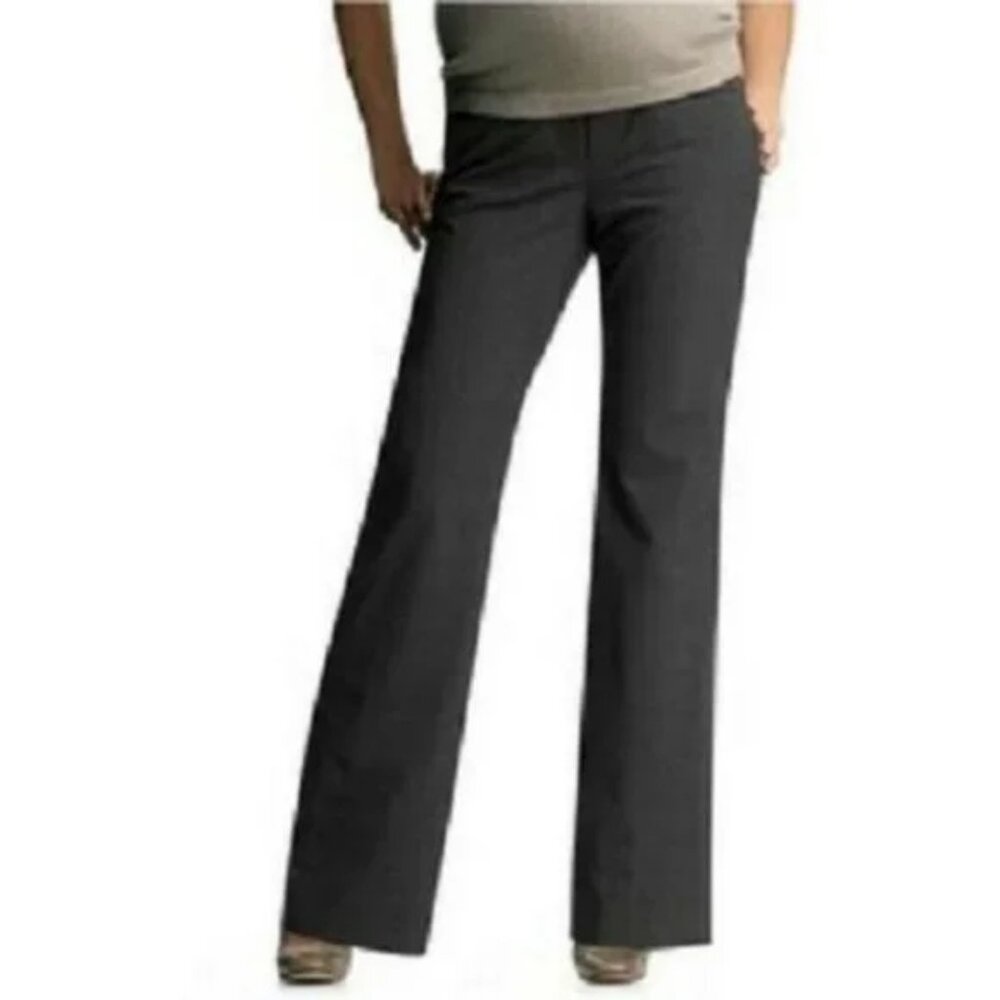 NEW Gap Maternity Perfect Trouser Cross Hatch Wide Leg Boot Cut Dress Pant 2L